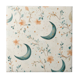Padrão de Lua Floral Boho Celestial (1)