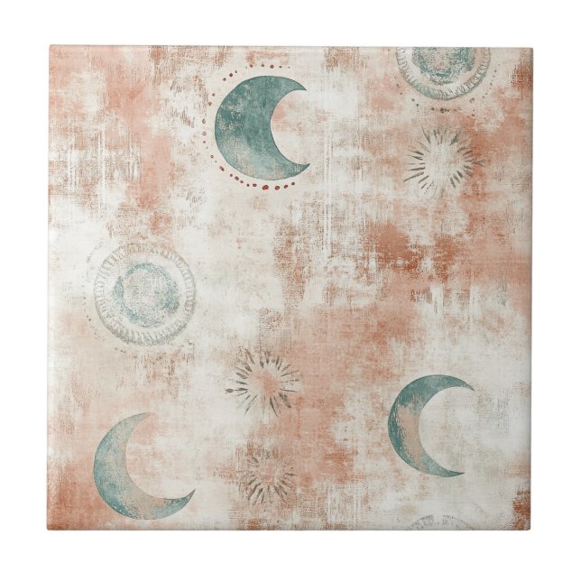 Padrão de Lua Floral Boho Celestial (10) (Frente)