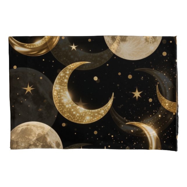 Padrão de luas metálicas do ouro,Luxe Celestial (Frente)