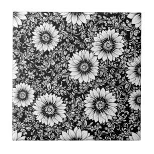 Padrão de Luxo Floral Monocromático Chic (5)