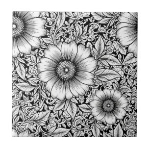 Padrão de Luxo Floral Monocromático Chic (7)