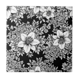 Padrão de Luxo Floral Monocromático Chic (8)