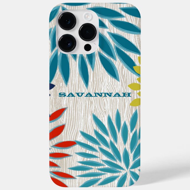 Padrão de Madeira Chrysanthemum Floral Personaliza (Verso)