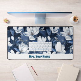 Padrão de Magolia Branca em Quiffon à meia-noite