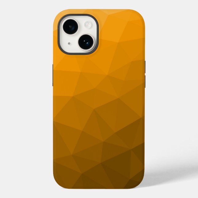 Padrão de malha geométrica com gradiente laranja (Verso)
