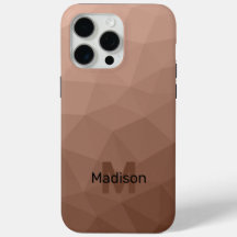 Padrão de malha geométrica Marrom Mocha Monograma