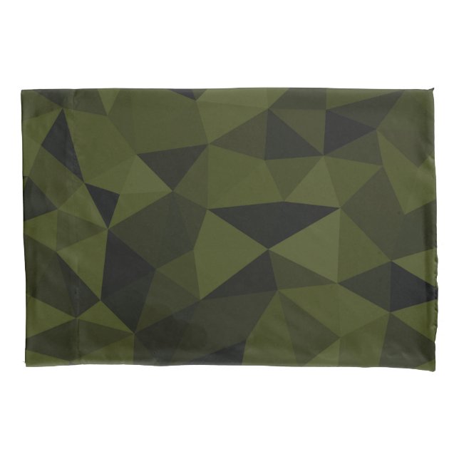 Padrão de malha geométrica preta verde exército es (Frente)