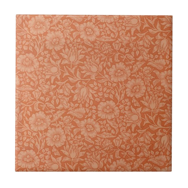 Padrão de Malva de William Morris: Floral Terracot (Frente)