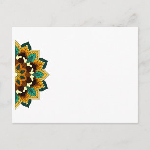 Padrão de Mandala 02 em Posto de Convite Amarelo e