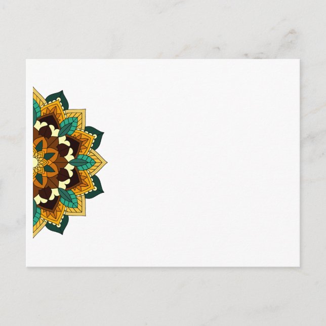 Padrão de Mandala 02 em Posto de Convite Amarelo e (Frente)