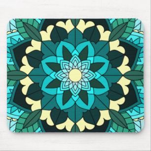 Padrão de Mandala 02 no mouse Pad aqua