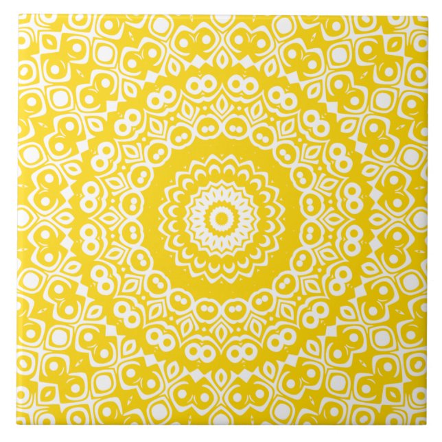 Padrão de Mandala Amarelo Dourado (Frente)