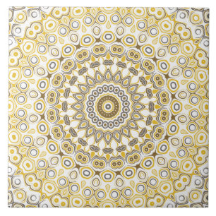 Padrão de Mandala Amarelo Dourado