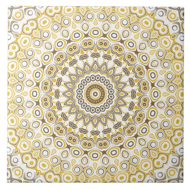Padrão de Mandala Amarelo Dourado (Frente)