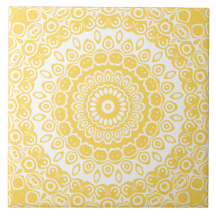 Padrão de Mandala Amarelo Mostarda