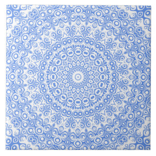Padrão de Mandala Azul Centáurea