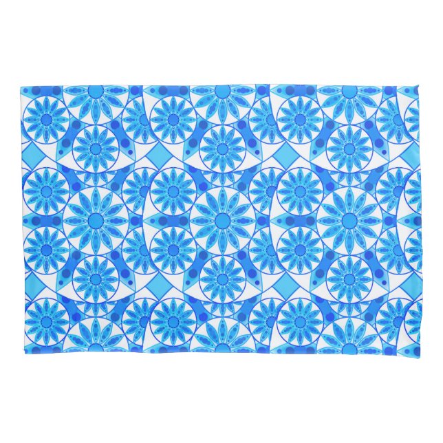 Padrão de mandala, azul de cobalto, turquesa e bra (Frente)
