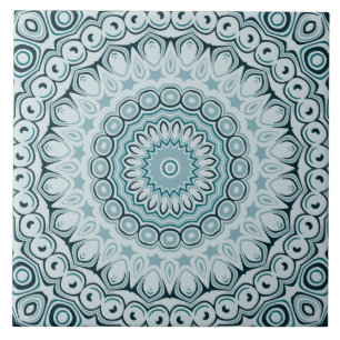 Padrão de Mandala Azul e Cinza Tempestuoso