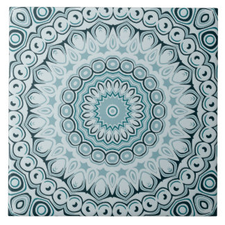 Padrão de Mandala Azul e Cinza Tempestuoso