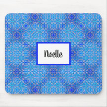 Padrão de Mandala Azul Nome do Boho Mousepad