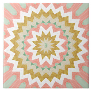 Padrão de Mandala Boho em Explosão Geométrica