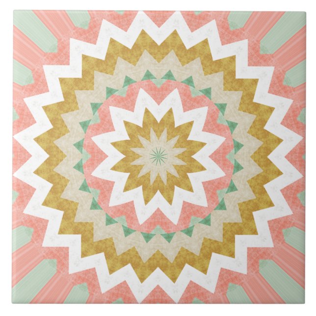 Padrão de Mandala Boho em Explosão Geométrica (Frente)