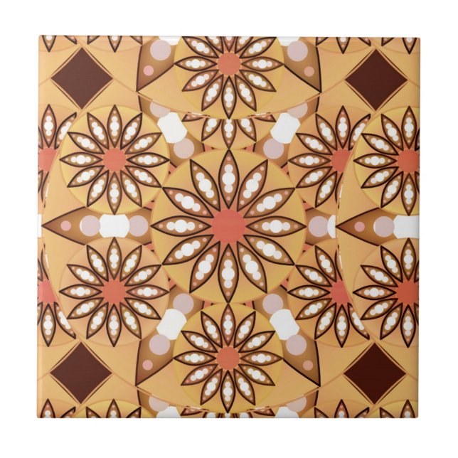 Padrão de mandala, bronzeado de caramelo, castanho (Frente)