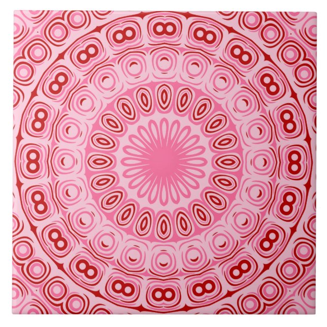 Padrão de Mandala Carmesim e Rosa (Frente)