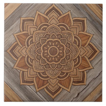 Padrão de Mandala de Madeira