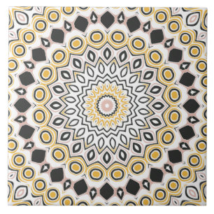 Padrão de Mandala Dourado e Carvão