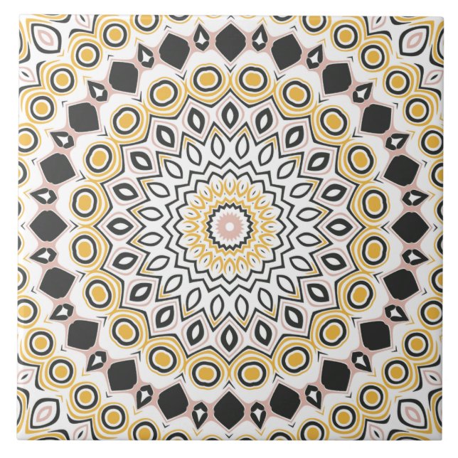 Padrão de Mandala Dourado e Carvão (Frente)