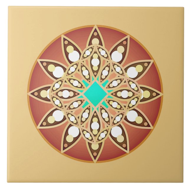 Padrão de mandala em caramelo e chocolate (Frente)