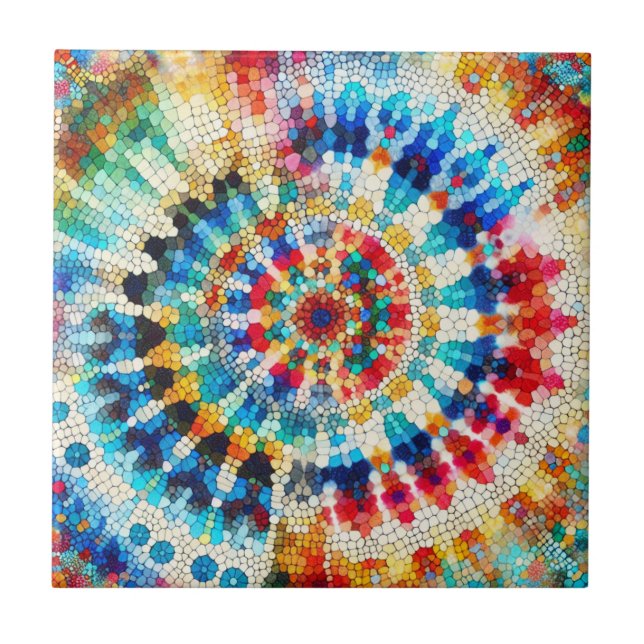 Padrão de Mandala em Mosaico Abstrato Radiante (Frente)