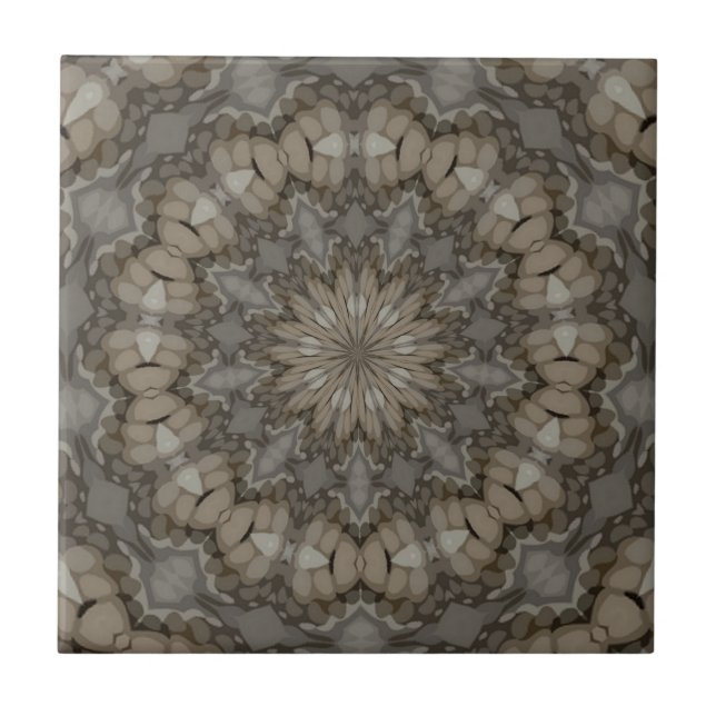 Padrão de Mandala em Tons Naturais da Terra (Frente)