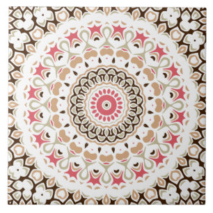 Padrão de Mandala Marrom e Rosa Pink