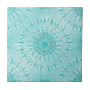 Padrão de Mandala Metálico Turquesa