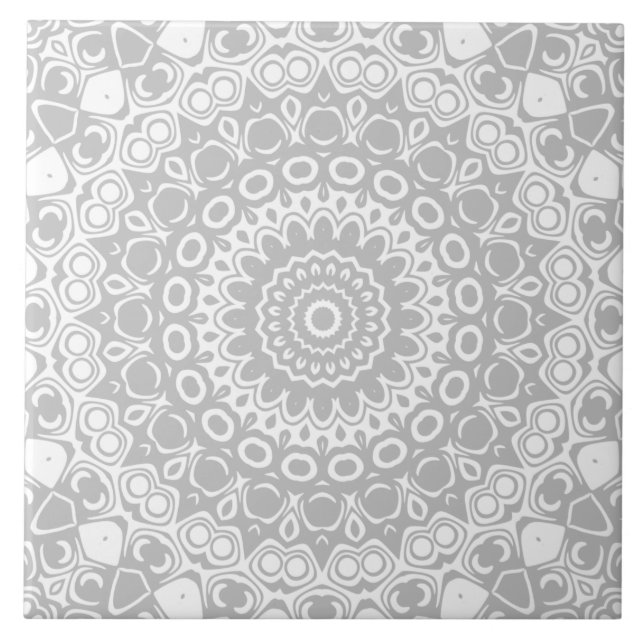 Padrão de Mandala Prateada Elegante (Frente)