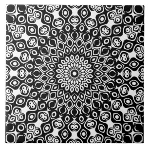 Padrão de Mandala Preto e Branco