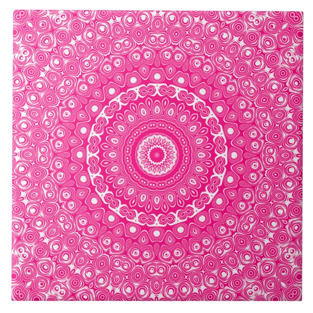 Padrão de Mandala Rosa Vibrante (Frente)