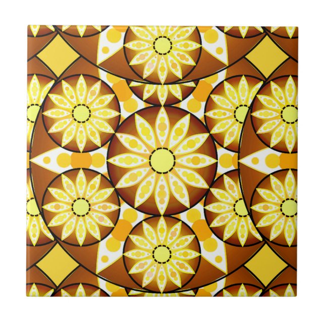 padrão de mandala, tons de marrom e dourado (Frente)