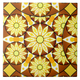 Padrão de Mandala, tons de marrom e ouro