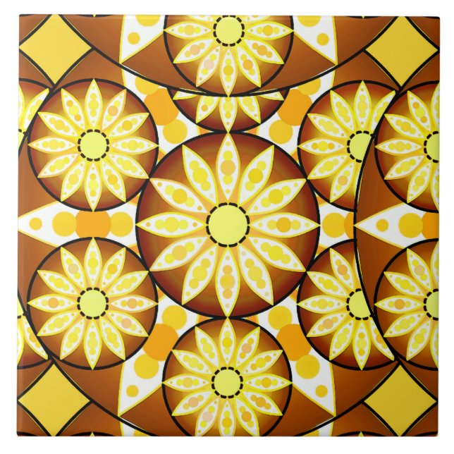 Padrão de mandala, tons de marrom e ouro (Frente)