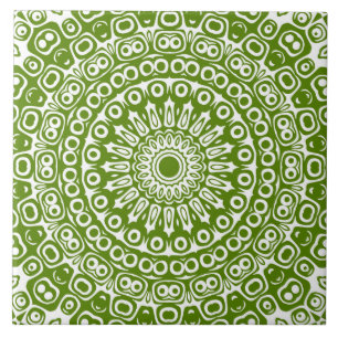 Padrão de Mandala Verde da Natureza