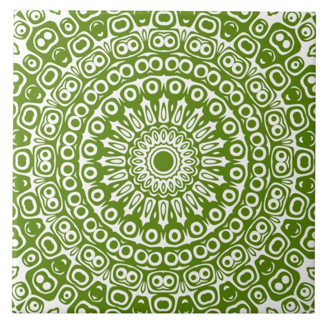 Padrão de Mandala Verde da Natureza (Frente)