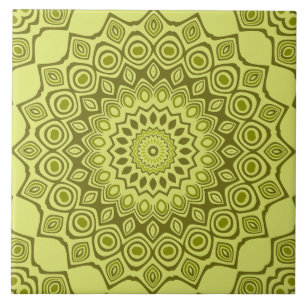 Padrão de Mandala Verde Oliva Groovy