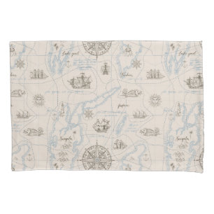 Padrão de Mapa do Oceano Vintage