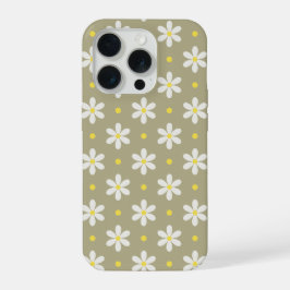 Padrão de Margaridas Brancas Fundo Personalizado