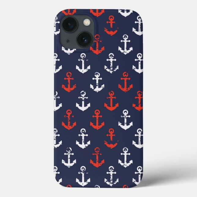 Padrão De Marinho Vermelho Branco E Azul (Verso)