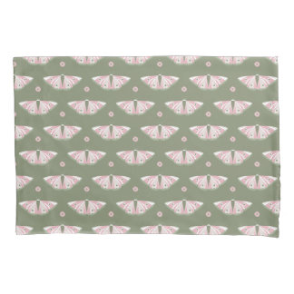 Padrão de mariposas cor-de-rosa em verde-sábado