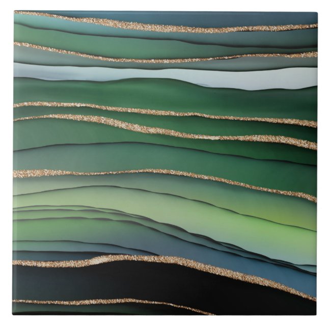 Padrão de mármore Abstrato de brilhante verde e Do (Frente)